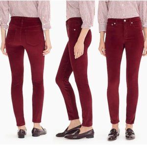 J.Crew Toothpick Red Velvet Skinny Jean Pants